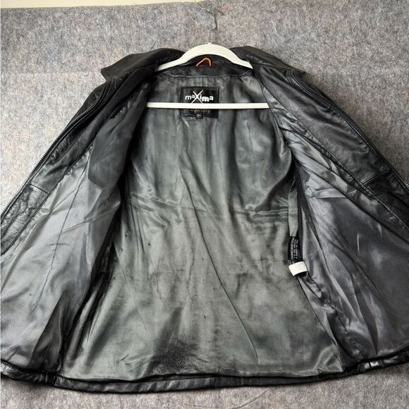 VINTAGE  Wilsons Women’s MAXIMA Black Leather Jacket Sz L Full Zip Mid Length - Picture 6 of 10